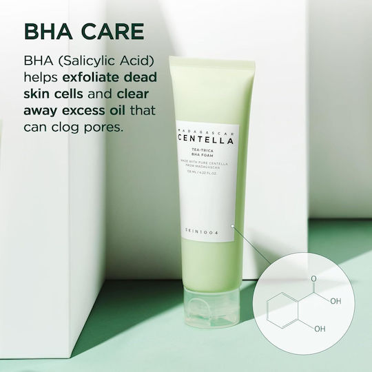 Skin1004 Madagascar Centella Tea-Trica BHA Foam Facial Cleansing Foam for Acne-prone Skin 125ml