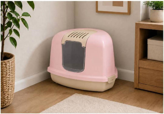 Closed Corner Pink Cat Toilet M58 x W45 x H40cm