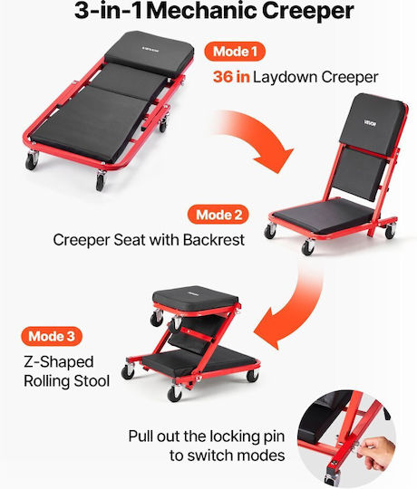 Vevor Folding Workshop Creeper with Maximum Load 150 kg