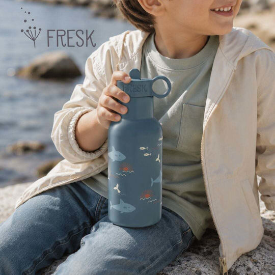 Kids Water Bottle Thermos Silicone with Straw Coffee 350ml