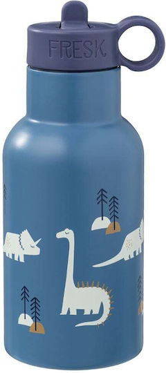 Kids Water Bottle Thermos Dinosaur Silicone with Straw Coffee 350ml
