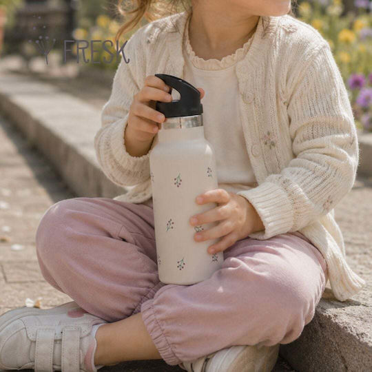 Kids Water Bottle Thermos Silicone With Straw Coffee 350ml