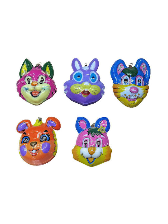 Plastic Animal Mask Purple Bunny