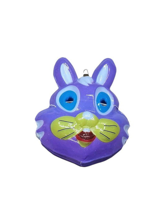Plastic Animal Mask Purple Bunny
