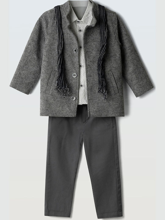 Kinderbekleidungssets mit Hosen & Mantel Sommer 2Stücke Grau