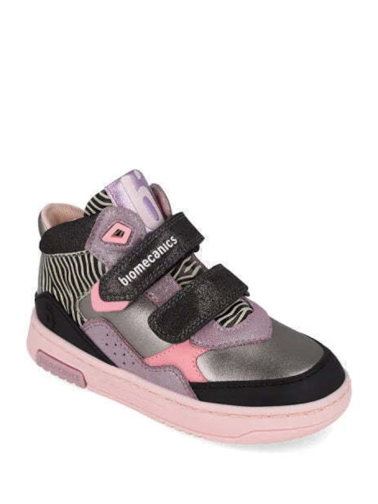 Kids Sneakers High Anatomic with Hoop & Loop Closure Pink