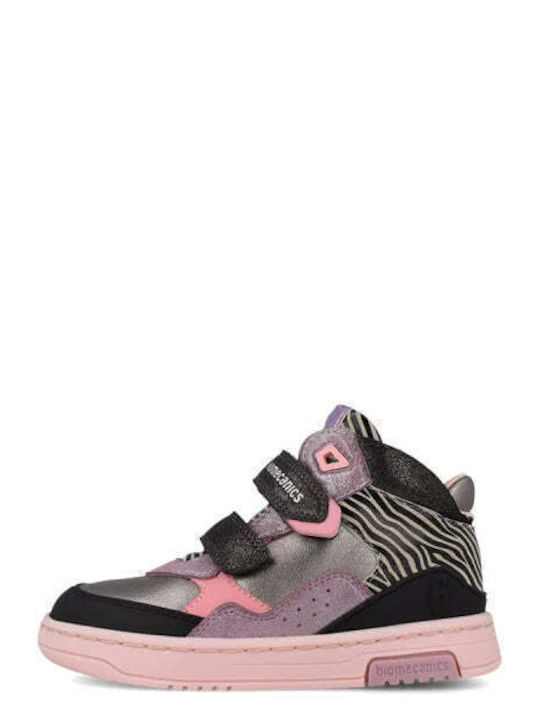 Kids Sneakers High Anatomic with Hoop & Loop Closure Pink