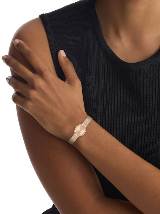 Calvin Klein Euphoria Ceas Dama 23.2mm Cu Baterie Cu Brățară Din Metal Rose Gold