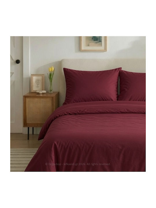 Casa Colori Плик за Завивка Памучен Кинг Сайз 220x240 Bordeaux