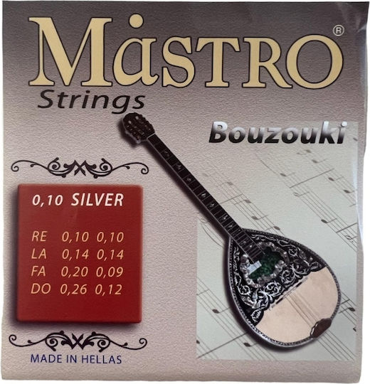 Mastro Versilbertes Bouzouki-Saiten Set 9-28 Zoll Für 8-String Bouzouki