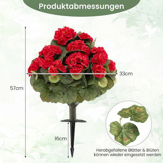 Costway Set 2 Künstliche Geranien Rote Stiele Pe Mit Seidenblättern Pässale Unterstützungen 33 X 57 X 57 Cm Hz10470re-2 Costway Set 2 Künstliche Geranien Rote Stiele Pe Mit Seidenblättern Pässale Unterstützungen 33 X 57 X 57 Cm Hz10470re-2