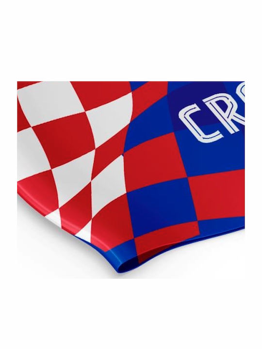 Turbo Silicone Swimming Cap Croatia Squares Silicone Swimming Cap Turbo Navy