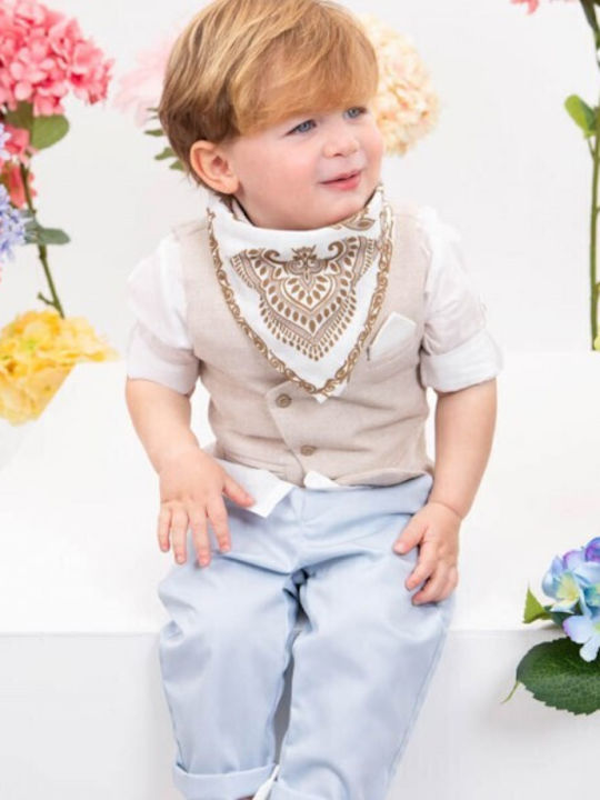 Bambolino Baptism Suit with Vest for Boy Multicolour
