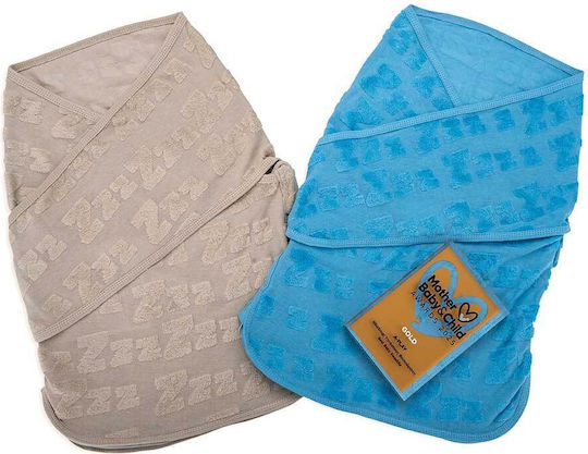Offer Sleep Pip Crib Bumper Deluxe & Blisssnug Swaddle Blanket Light Blue Grey 2 Pieces