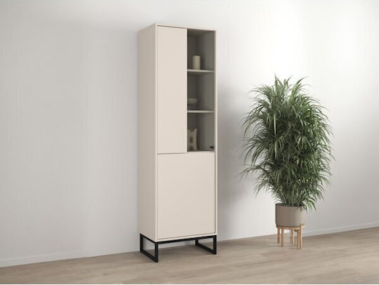 Maravio 100 Floor Display Cabinet Made of Wood & Metal with Windowed Oak 53x37x180cm