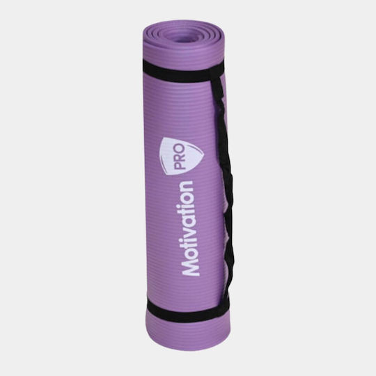 MotivationPro Exercise Mat Purple with Carry Strap (183x61x1cm)