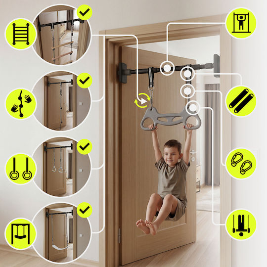 HyperMotion HyperMotion Kinder Kletternetz mit Schaukel Beige