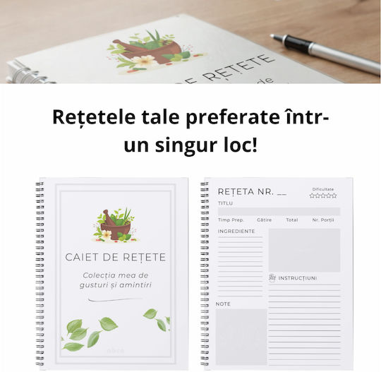 Caiet Spiral A4 Caietul De Rețete 53 Foi Albe