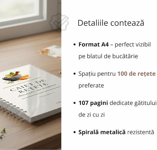Caiet Spiral A4 Caietul De Rețete 53 Foi