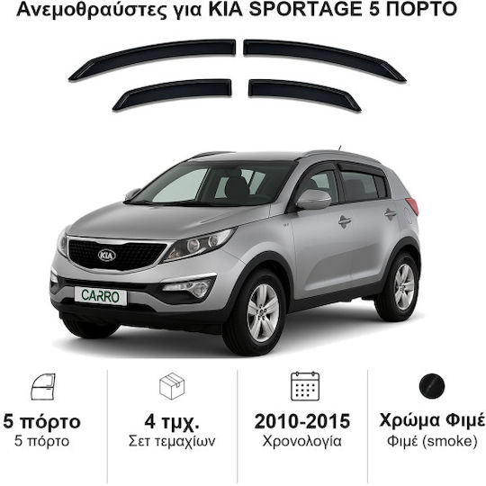Heko Set deflectoare de vânt Dark Fime pentru Kia Sportage 4buc