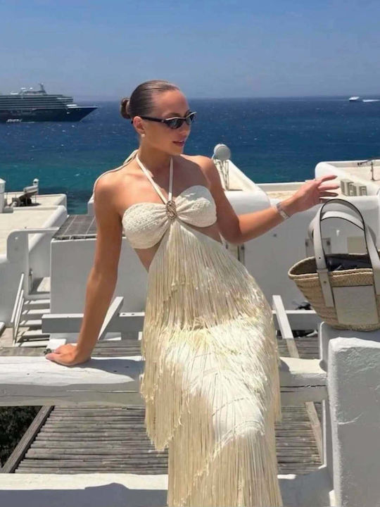 Καλοκαιρινό Maxi Κομπινεζόν Φόρεμα Cut Out Σχέδιο