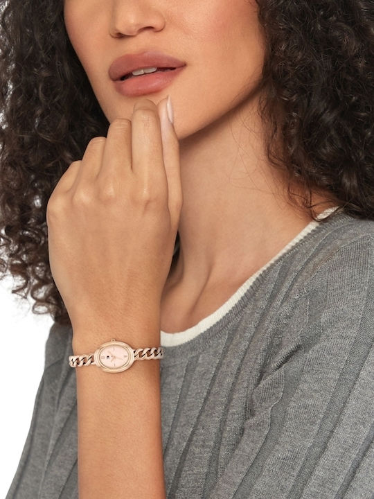 Tommy Hilfiger Demi Ceas Dama 21.5mm Cu Baterie Cu Brățară Metalică Rose Gold
