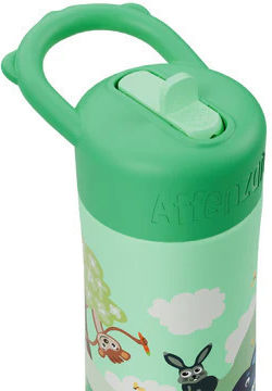 Affenzahn Kids Water Bottle Stainless Steel with Straw Non Spill 430ml