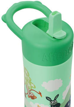 Affenzahn Kids Water Bottle Stainless Steel with Straw Non Spill 430ml