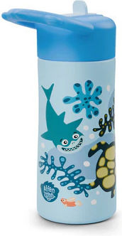 Affenzahn Kids Water Bottle Stainless Steel with Straw Non Spill 430ml