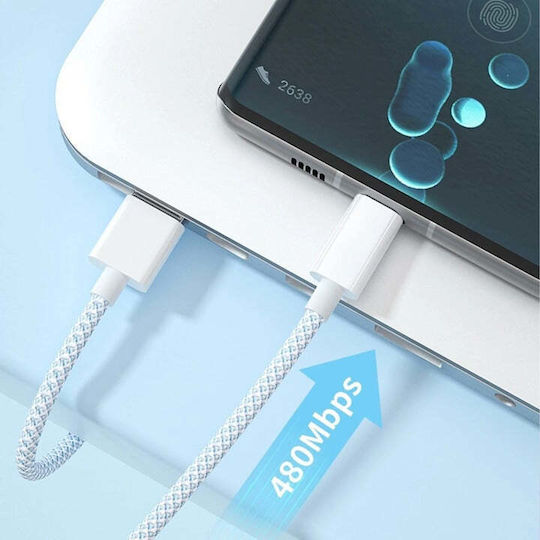 USB Typ-C Kabel Männlich - USB-C Weiß 1m TEL0003