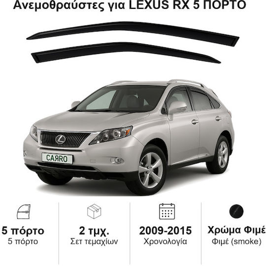 Heko Σετ Ανεμοθραύστες Αυτοκινήτου Μπροστινοί Σκούρο Φιμέ για Toyota Lexus 2τμχ