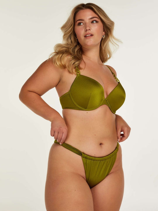 Bikinihosen Slip Hohe Taille mit Schnürung Palm