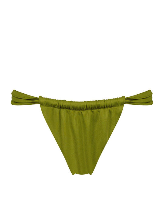 Bikinihosen Slip Hohe Taille mit Schnürung Palm