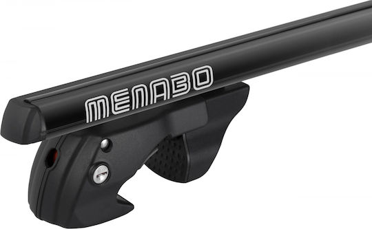 Menabo Autodachträger Aluminium für Toyota RAV 4 / Corolla Verso / Avensis Volvo V40 Volkswagen Touareg / Jetta / Bora / Polo / Golf / T-Kreuz Audi A4 Chevrolet Venture 5D 2007 für Autos mit werkseitigen Dachträgern mit Dachträgerfüßen Schwarz