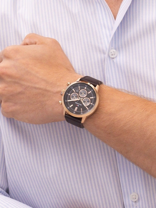 Tommy Hilfiger Kent Ceas Bărbătesc 43mm Cu Baterie Și Curea Din Piele Maro