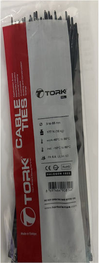 Tork Plastic Cable Ties 140mm x 3.5mm in Black Colour (100 pcs) 038.BLK.36W.0140
