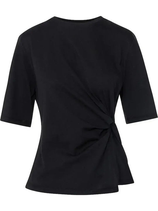 Women's Short Sleeve Blouse Black