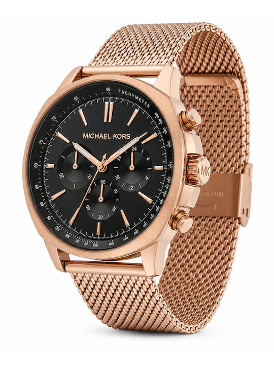 Michael Kors Ceas Clasic Pentru Bărbați 42mm Cu Baterie Și Brățară Metalică Auriu Roz