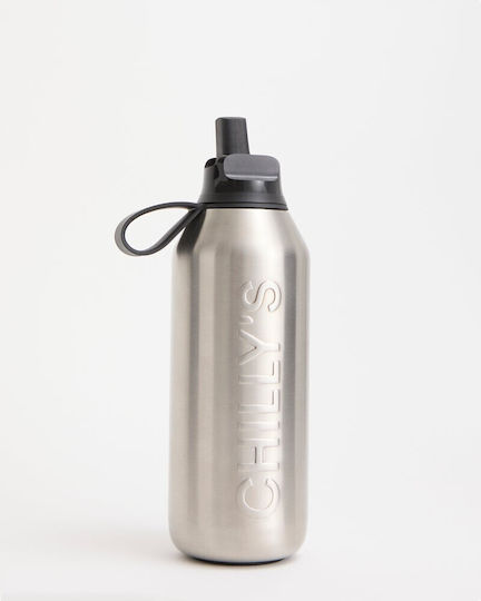 Chilly's Thermos Bottle Stainless Steel BPA Free 500ml Stainless Steel with Straw, Mouthpiece, Loop and Handle