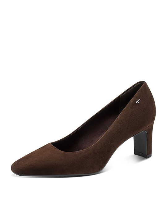 Leder Spitz Zehen Pumps Braun