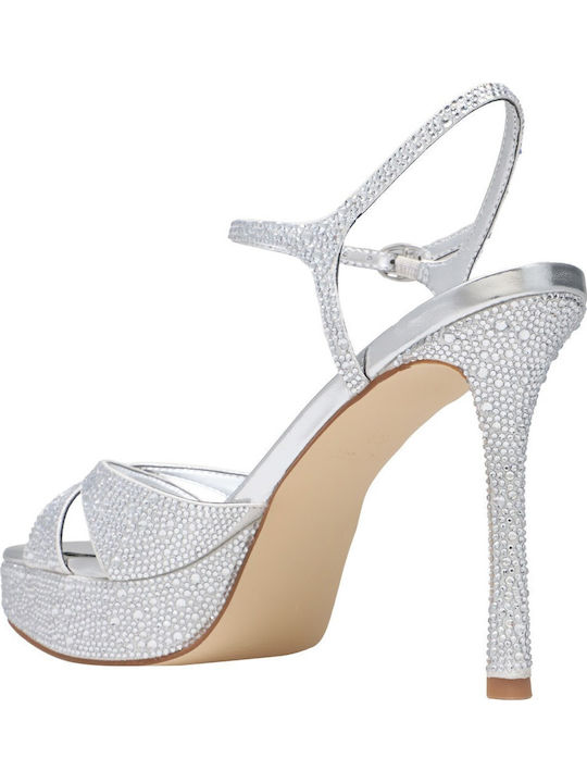 Suede Sandals Silver
