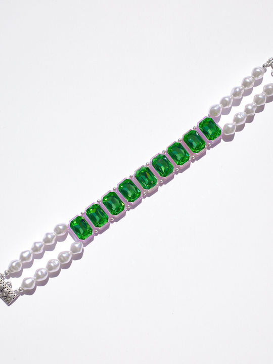 Kaleido Choker με Πέρλες Πράσινο