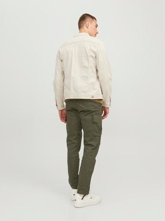 Cargo Trousers Elastic in Slim Fit Olive Night