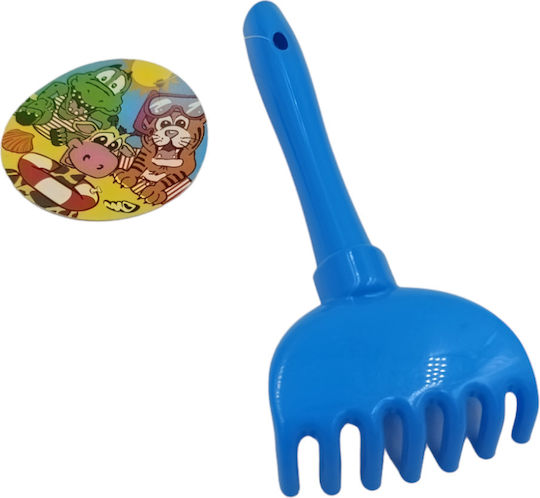 Plastic Beach Rake 24cm Blue