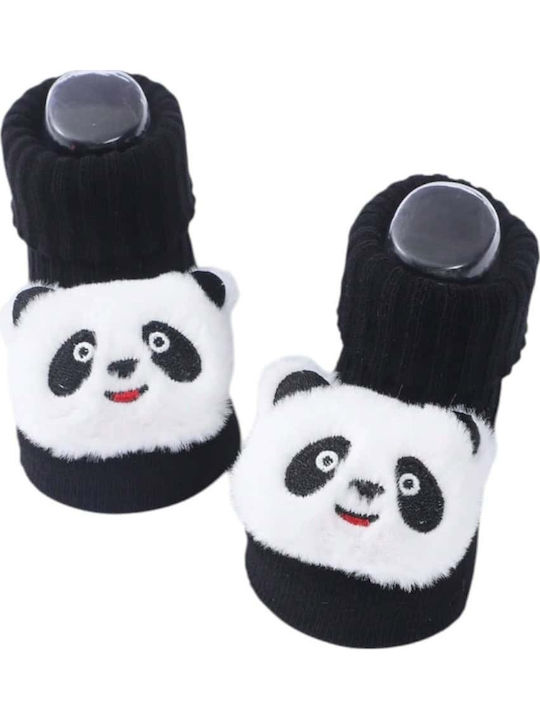 3d Süße Baumwollsocken Figur Panda Schwarz