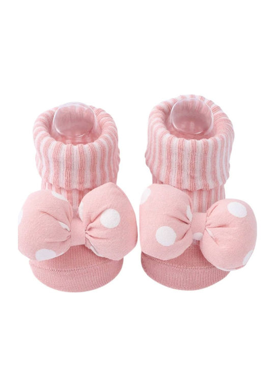 3D Cute Cotton Socks Unique Polka Dot Bows Pink