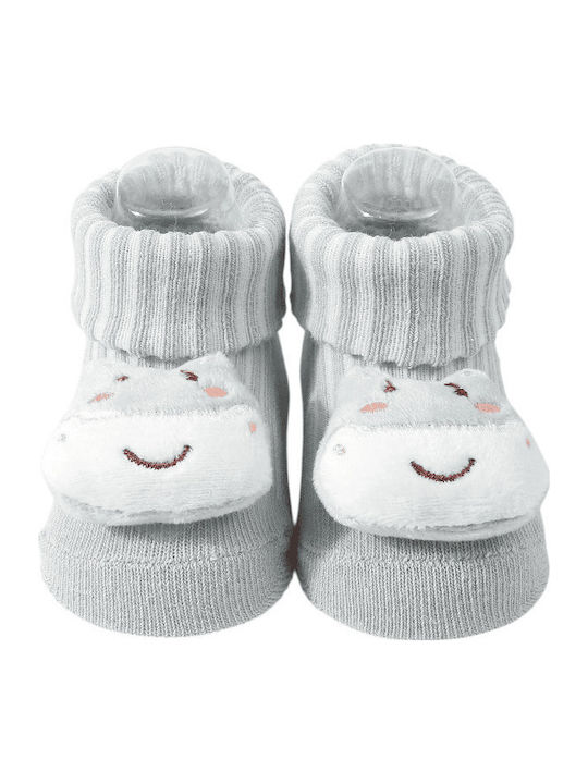 3D Cute Cotton Socks Cow Figure Grey