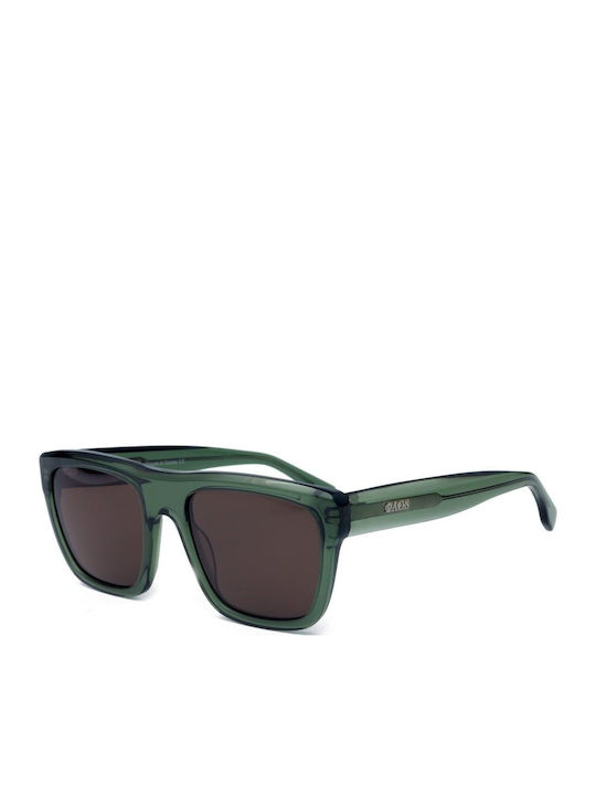 Faos Men's Sunglasses With Green Horn-Rimmed Frame And Green Lens 489387