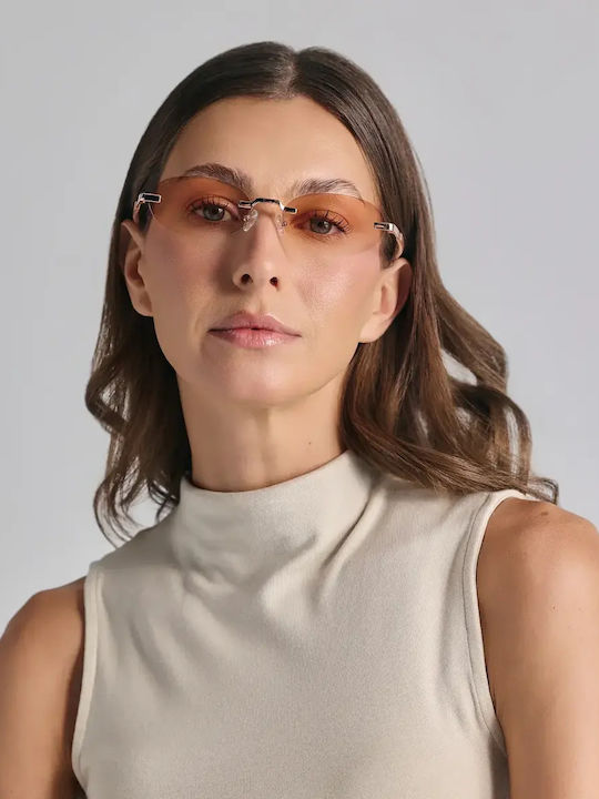 Faos Unisex Sunglasses with Gold Frame and Gold Gradient Lens 499662