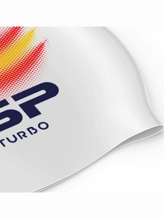 Turbo España Wave Silicone Swimming Cap White